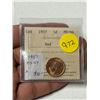 Image 1 : 1957 1 Cent. ICCS certified and graded MS64 Red.