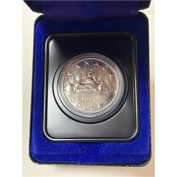 1975 Nickel Dollar. Specimen. Housed in its original case.