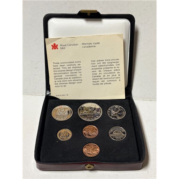 1979 Nickel Custom Set with 2 Cents. Specimen. Housed in its original RCM case with COA.