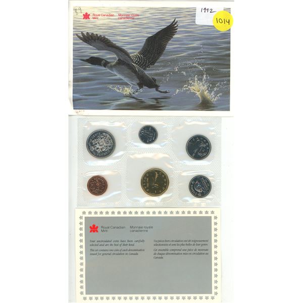1992 Canadian Proof Like Set. Includes 1992 Scarce Caribou 25 Cents.