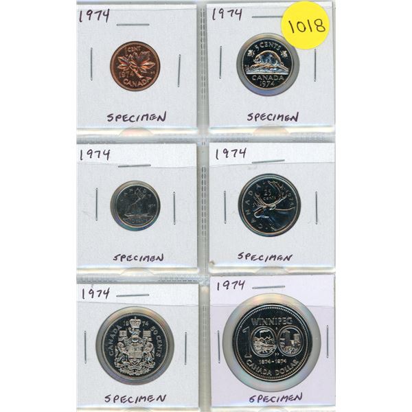 Partial 1974 Specimen set. Missing the Silver Dollar.