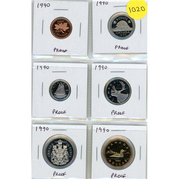 Partial 1990 Proof set. Missing the Silvern Dollar.