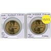 Image 1 : Complete set of 2 1905 – 1965 Saskatchewan Diamond Jubilee medals. Includes No Tail on Hors