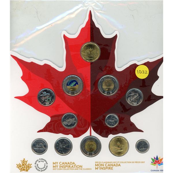 2017 My Canada, My Inspiration Coin Collection. 12-coin set includes 2 Colourized coins. Housed in i
