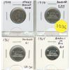 Image 1 : Set of 4 Error and Variety Nickels. Includes 1949 Spikes behind head, 1950 Doubled CAN, 1961 Doubled