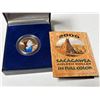 Image 2 : U.S. 2000P Colourized Sacagawea Dollar. Housed in a case, along with COA.