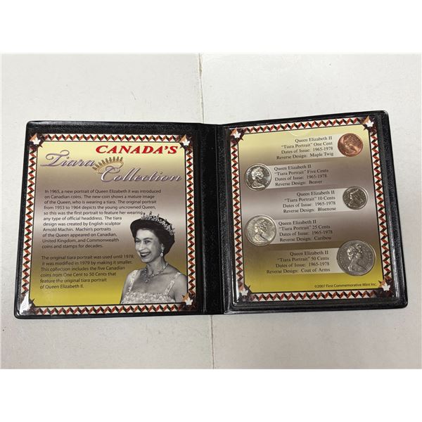 Canada’s Tiara Collection. 5-coin set in a folder.