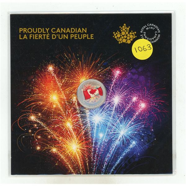 1867 – 2017 Colourized Red Flag $5. 99.99% pure Silver. Housed in its original unopened RCM
