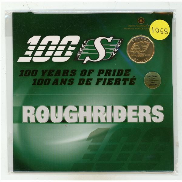 1910 – 2010 100 Years of Pride Gold Plated Loonie. Housed in its original unopened RCM fold