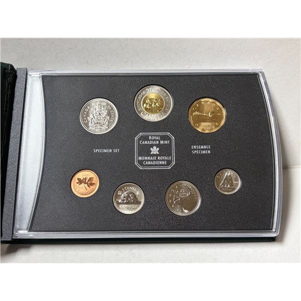 2000 Specimen Set. 7-coin set. 7-coin set with Knowledge $2 Toonie. Housed in its original RCM case 