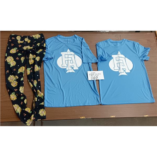 Girls Pants, 2 T-shirt size M-L 1 and 1 pants size M