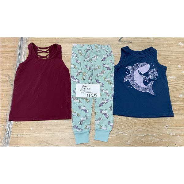 Girl Size 5/6 2 tops and pajama