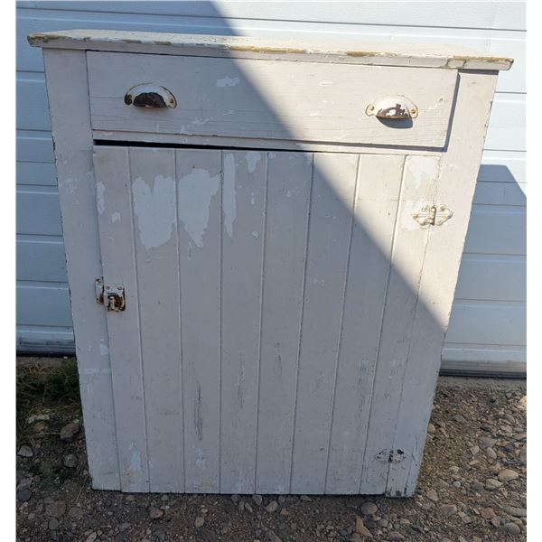 Primitive Painted Pine Cabinet w/ 1 Drawer – 32”x13”x39”