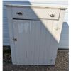 Image 1 : Primitive Painted Pine Cabinet w/ 1 Drawer – 32”x13”x39”