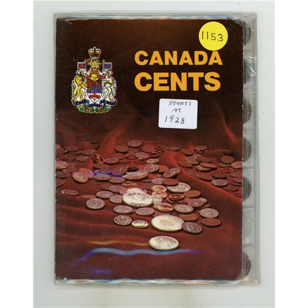 Book of Canada Pennies Starting at 1928 (Some Years Missing)
