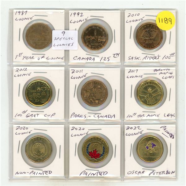 (9) Special Canada Loonies – Mixed Dates