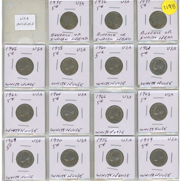 (15) USA Nickles - Mixed Dates from 1935-1979 inc. (3) Buffalo Indian Head