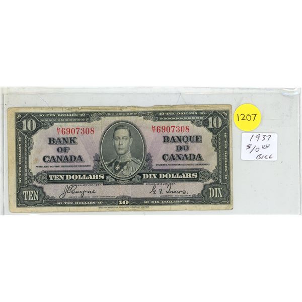 1937 Canada Ten-Dollar Banknote