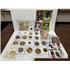 Image 1 : Misc. Lot of Tokens, Foreign Currency, Hockey Cards, etc.