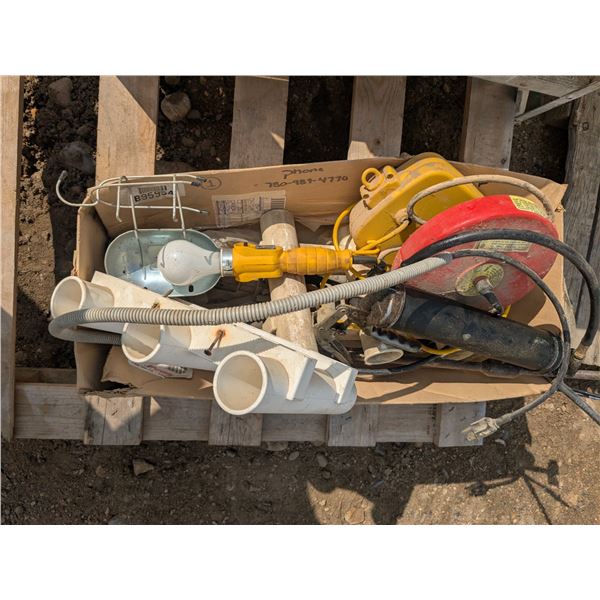 Box of shop and farm supplies