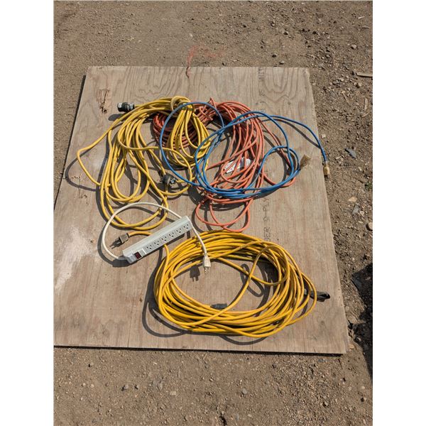 4 extension cords, with power bar