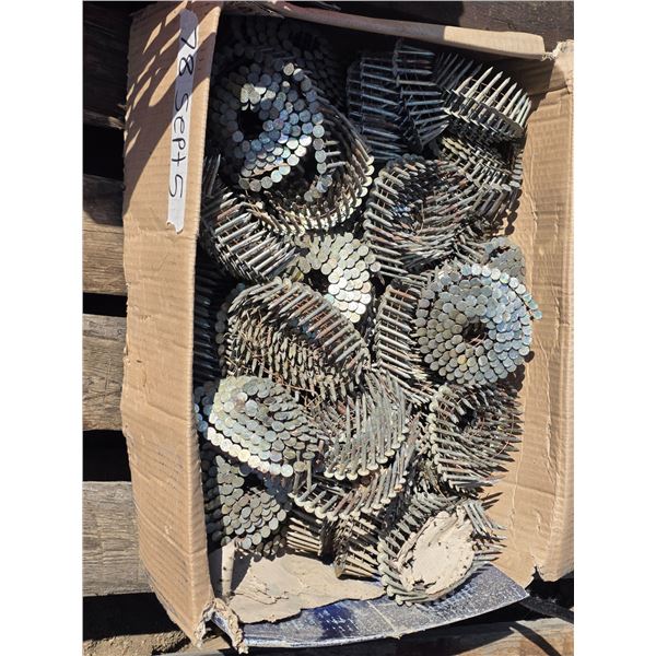 Box of coiled roofing nails