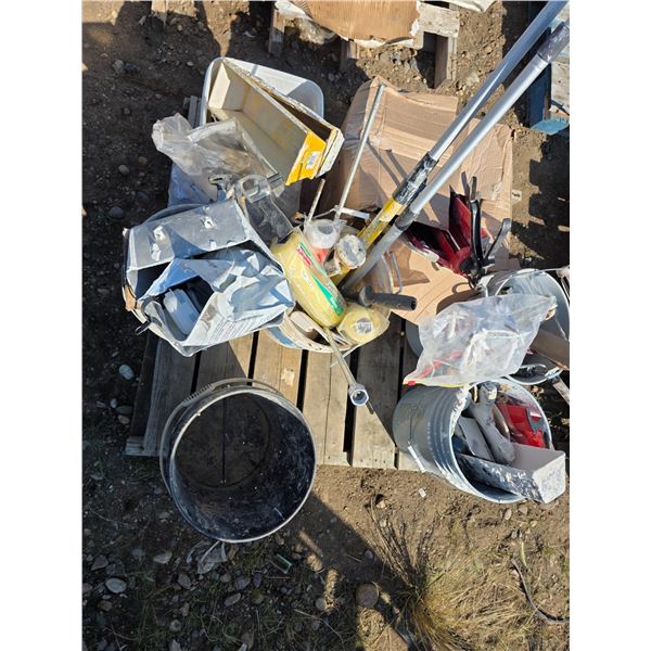 Pallet of drywall equipment and tools