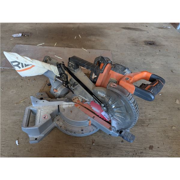 Rigid cordless mitersaw, 7 1/4", with battery, tested-works