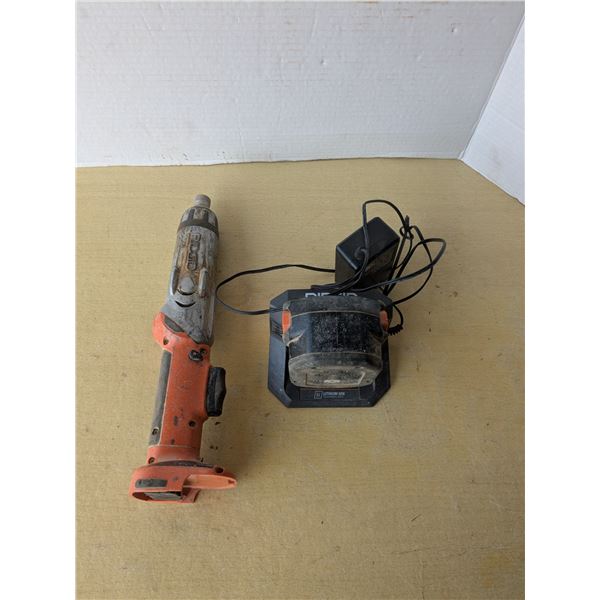 Rigid cordless electric screwdriver, with battery and charger, tested-works
