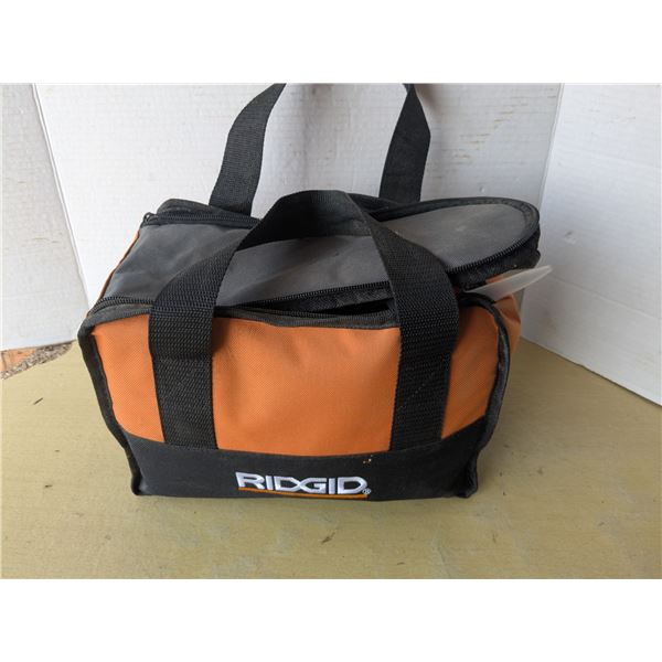 Small rigid toolbag with assorted tools and hardware