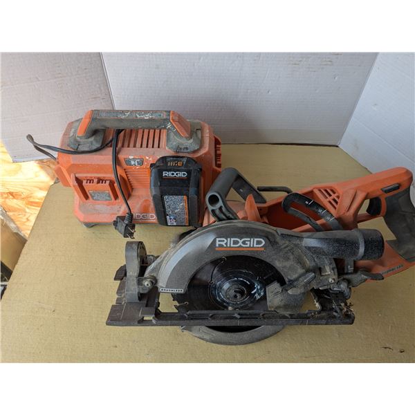 Rigid Cordless circular saw, 7 1/4", with battery and charger, tested-works