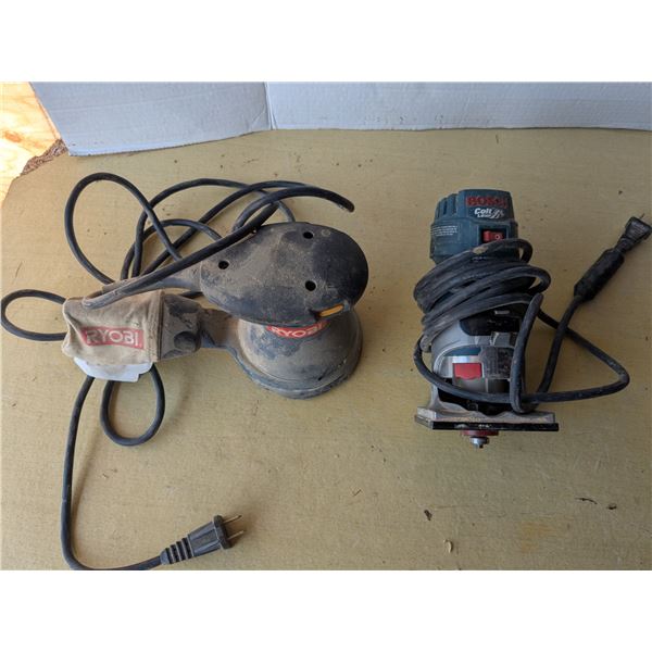 Orbital sander with router