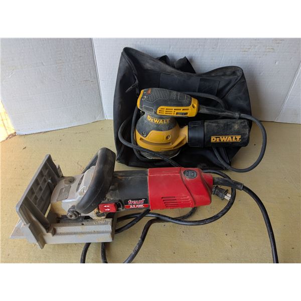Orbital sander with biscuit joiner