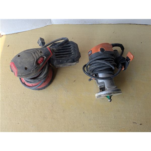 Milweaukee orbital sander with rigid router
