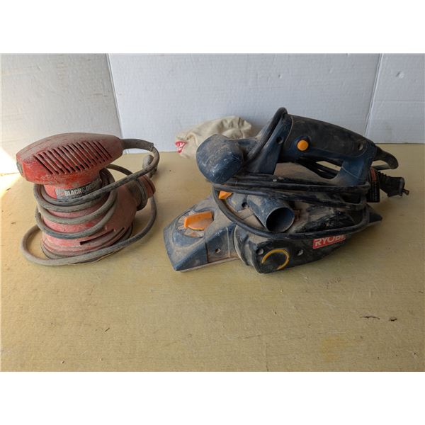 Electric handplane, with orbital sander