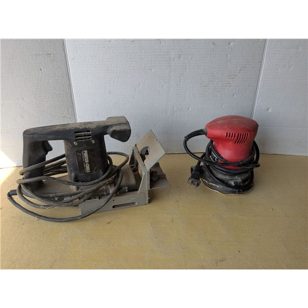 biscuit joiner, with orbital sander