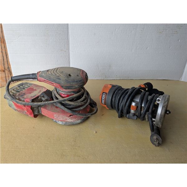 Rigid router with milwaukee orbital sander