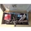 Image 2 : Vintage metal toolbox with assorted tools