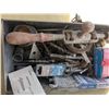 Image 3 : Vintage metal toolbox with assorted tools