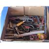 Image 1 : Box of assorted tools, hammers, prybars, etc
