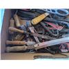 Image 4 : Box of assorted tools, hammers, prybars, etc
