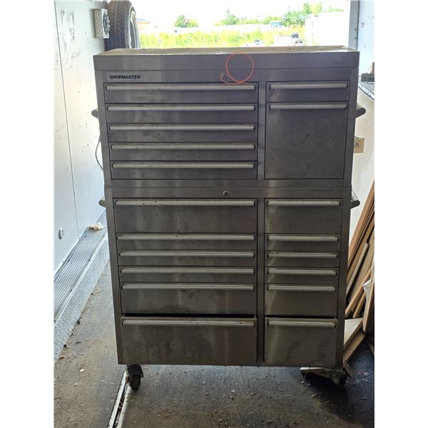Shopmaster tools chest with contents- 41" by 18" by 52"H