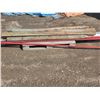 Image 3 : Pallet of treated wooden posts and trim- posts are 6ft L