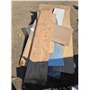 Image 1 : Pallet of misc mdf boards, plywood and cracked plexi glass