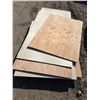 Image 1 : Pallet of varing plywood boards- most are 4ft by 7ft
