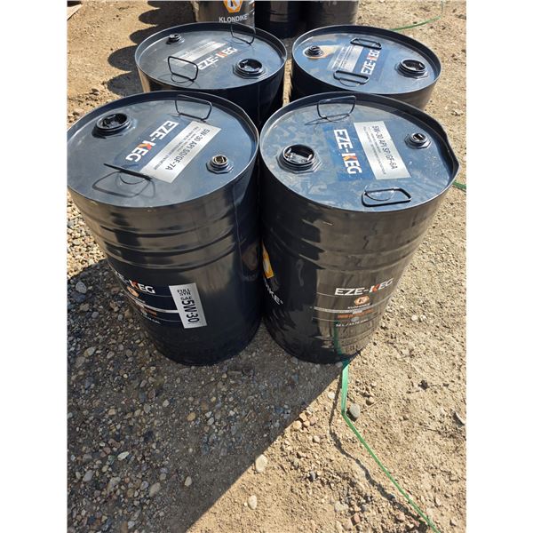 4- 52L steel oil drums- empty