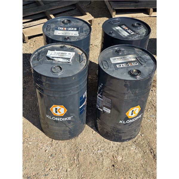 4- 52L steel oil drums- empty