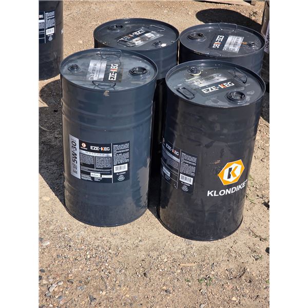 4- 52L steel oil drums- empty