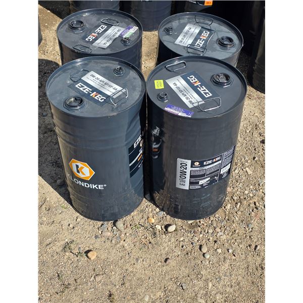 4- 52L steel oil drums- empty