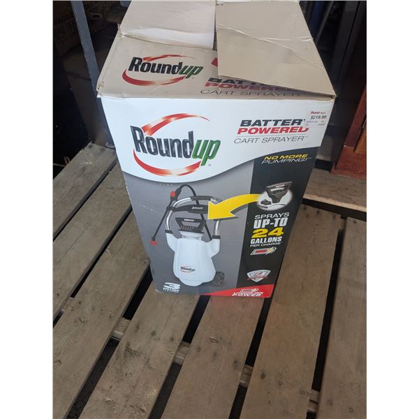 Round up 3 gallon electric sprayer, in original packaging